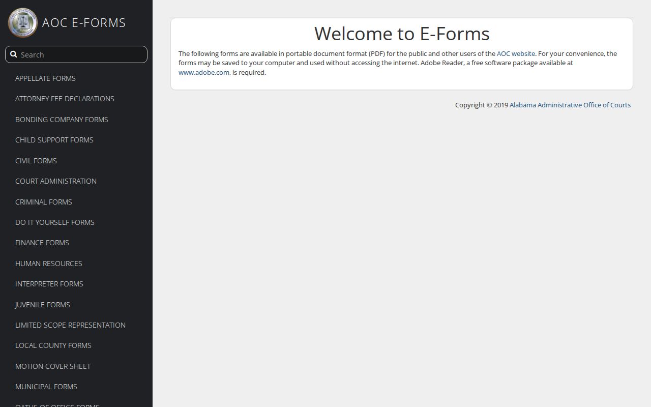 Pike County court records Alabama AOC forms portal