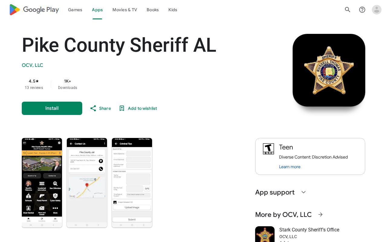 Pike County inmate search through the sheriff app on Google Play