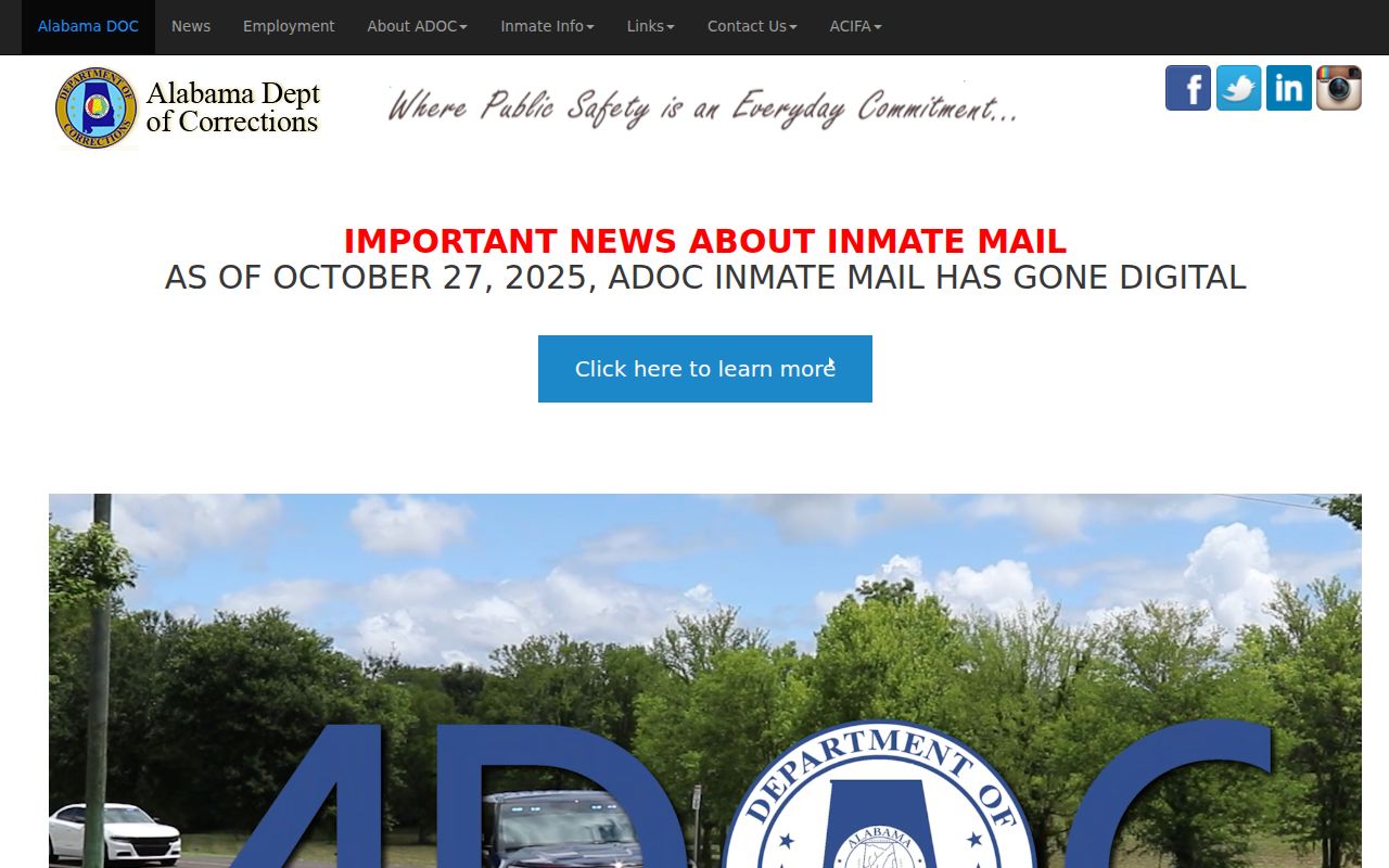 Alabama Department of Corrections search for Pike County state inmates