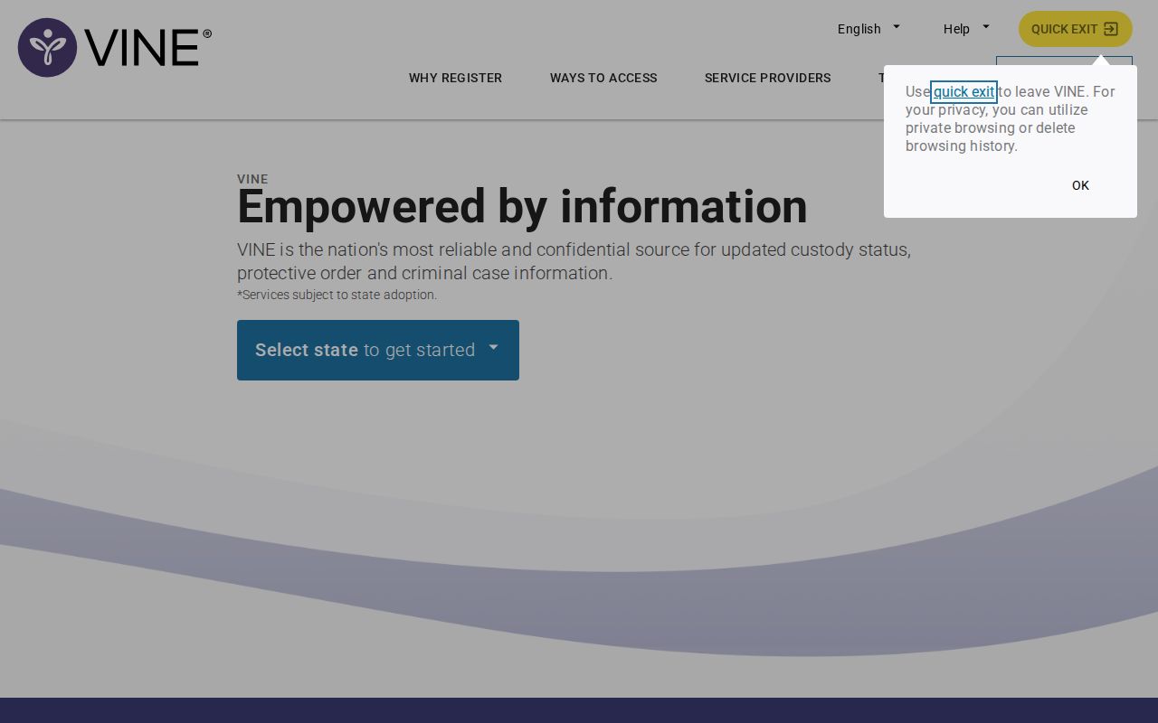 Pike County inmate custody notification access through VINELink