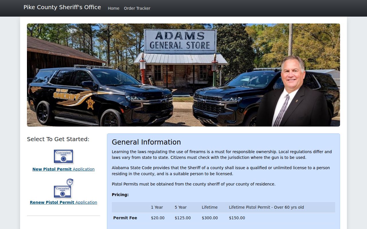 Pike County warrant search sheriff pistol permit portal distinction
